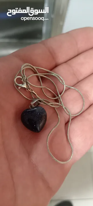 حجر كريم اسود فضه Blue Goldstone