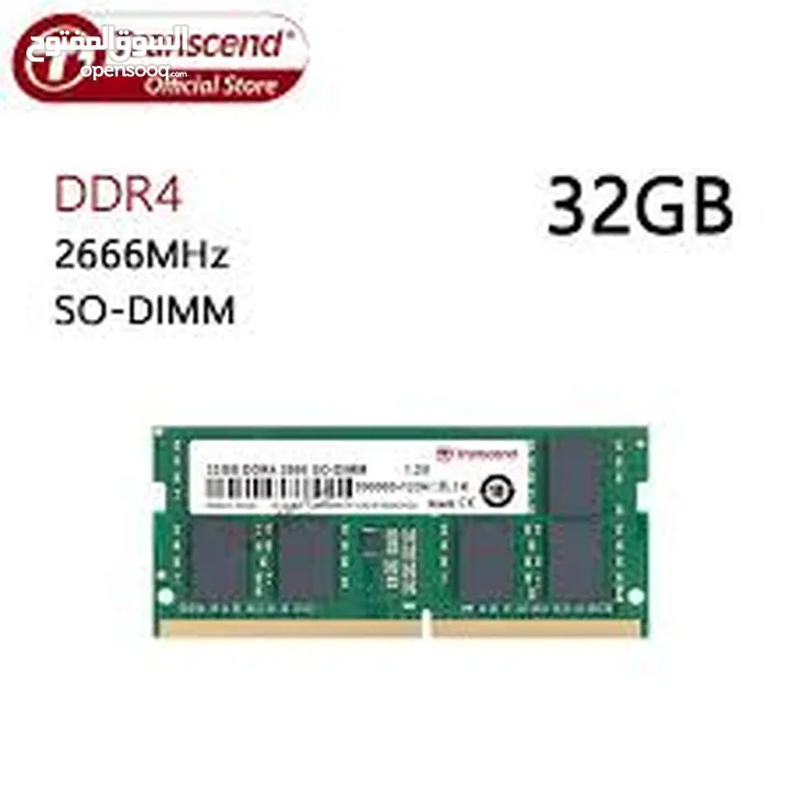  pc transcend DDR4 32GB ram رامات كمبيوتر 32 جيجا تردد متنوع 