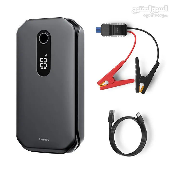 مشغل بطارية سيارة + باور بانك للطوارئ بسعة 12000mAh – ضروري لكل سيارة