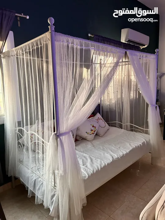 Luxury White Canopy Bed Frame for sale.