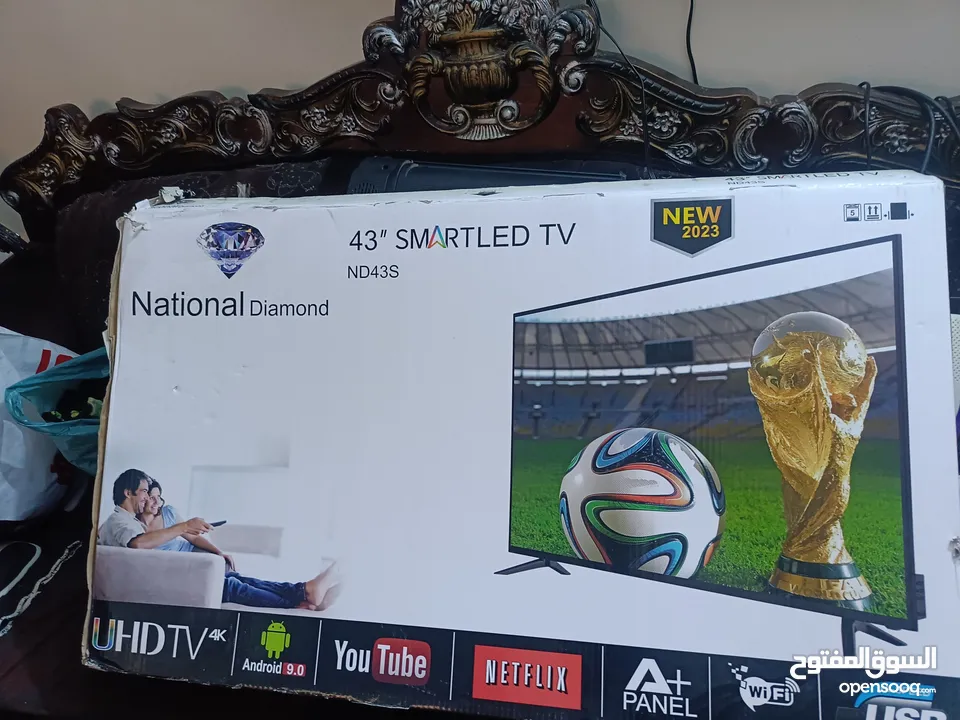شاشات ناشونال دايموند سمارت 4kحجم 43 جديد