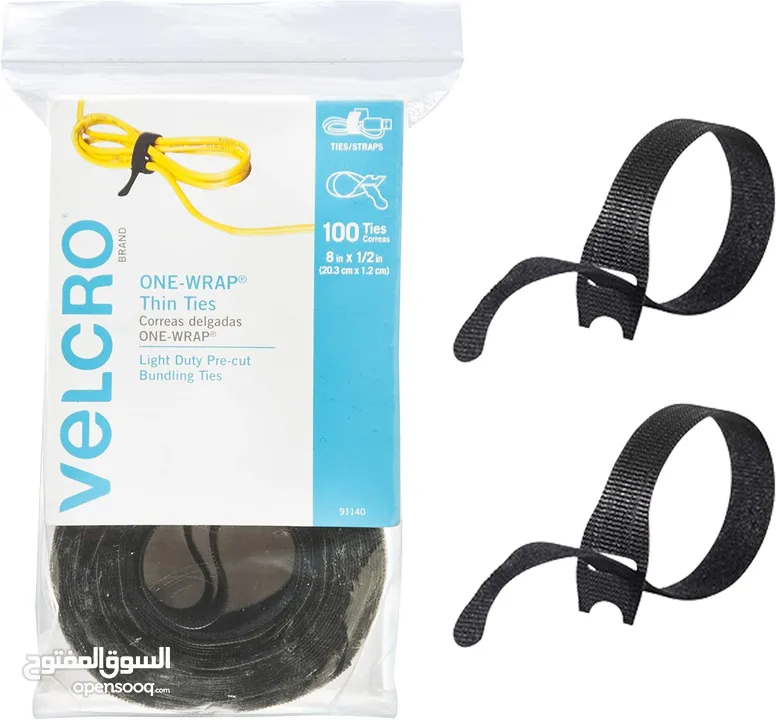 Cable Ties, 100Pk, 8 x 1/2" Black Cord Organization Straps, Thin Pre-Cut Design, Wire Management for