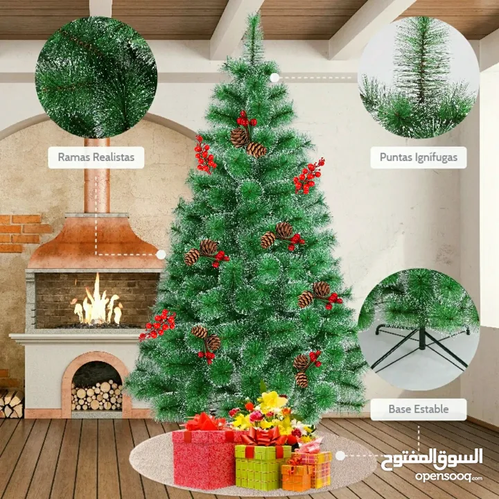 شجرة كريسماس 210 سم كثيفة فاخرة 210cm snowy christmas artificial tree