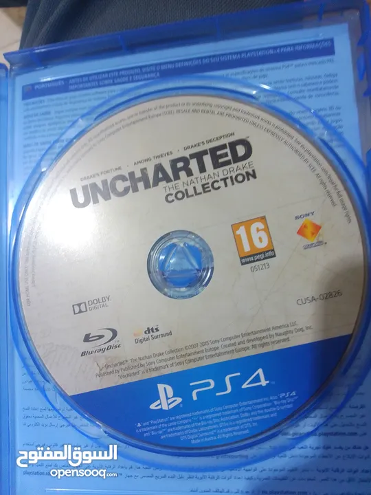 سي دي انشارتيد(UNCHARTED)1و2و3 بنفس السي دي،مستعمل ولا شخطة على السي دي وكأنو وكالة