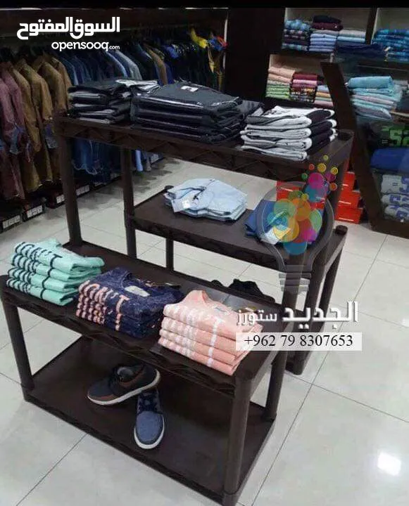 رفوف بلاستيك عملية واقتصادية كل رف بتحمل 100 كيلو