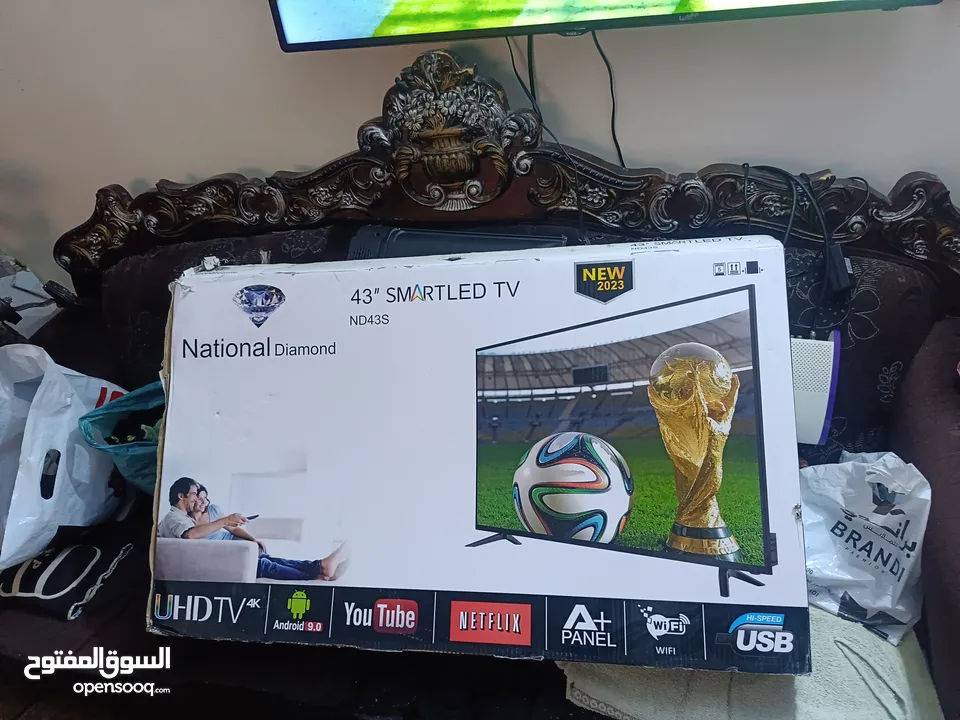 شاشات ناشونال دايموند سمارت 4kحجم 43 جديد