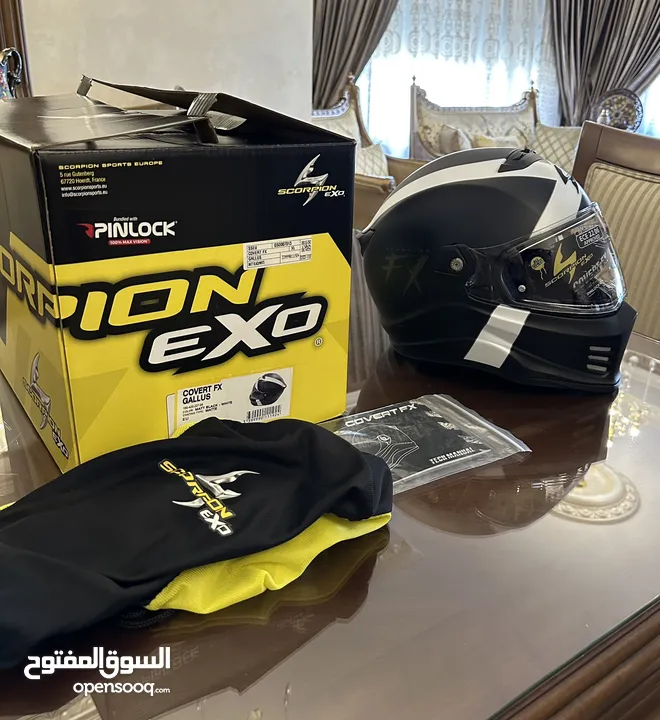 خوذة Scorpion Covert FX Gallus اصلية جديدة بكرتونتها مع كامل اغراضها مقاس X-Large
