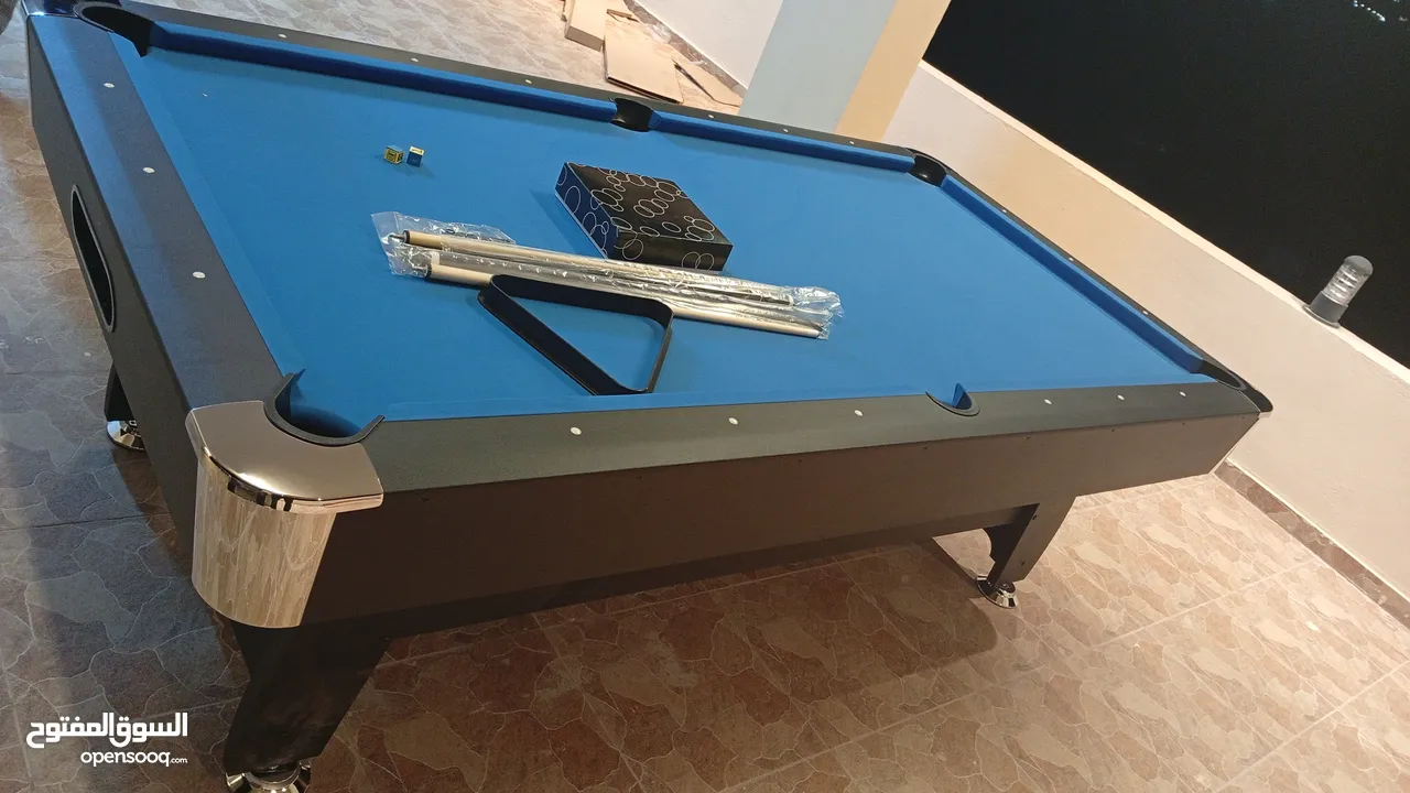 طاولة بلياردو خشب كامل مصنوعه بدل رخام ثقيله جدا جديد بالكرتونه عمليه جدا