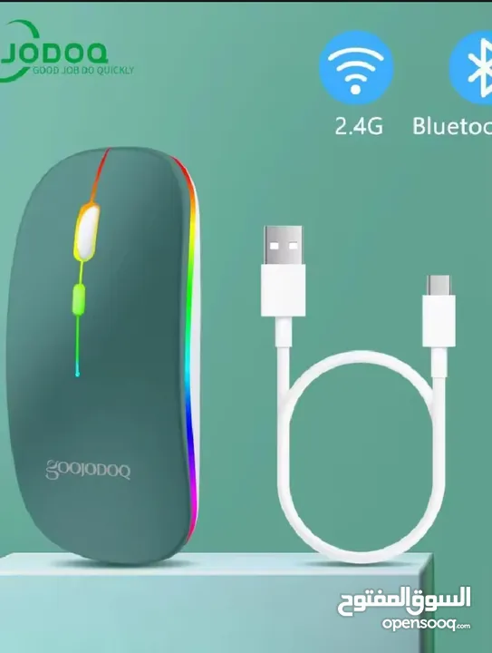 فأرة يمكن شحنها من اللاب  Wireless Mouse Bluetooth  GOOJODOQ