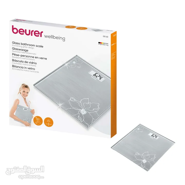 ميزان طبي الماني الكتروني لقياس الوزن نوع بيورر Beurer GS 10 Body Scale كفالة 3 سنوات