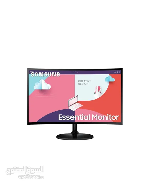 ‏SAMSUNG 24 Inch Essential Curved Monitor, 75Hz AMD FreeSync, Gameing