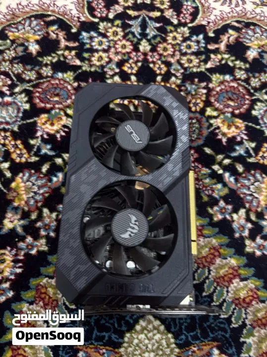كرت asus 1660TI للبيع نظيف واستعمال بسيط مع المرفقات