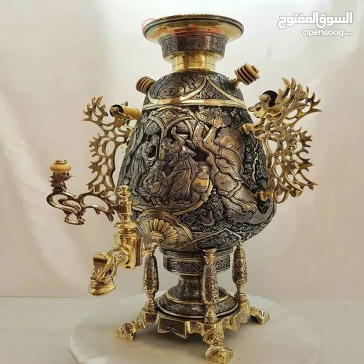سماور الفحم النحاسية الفاخرة