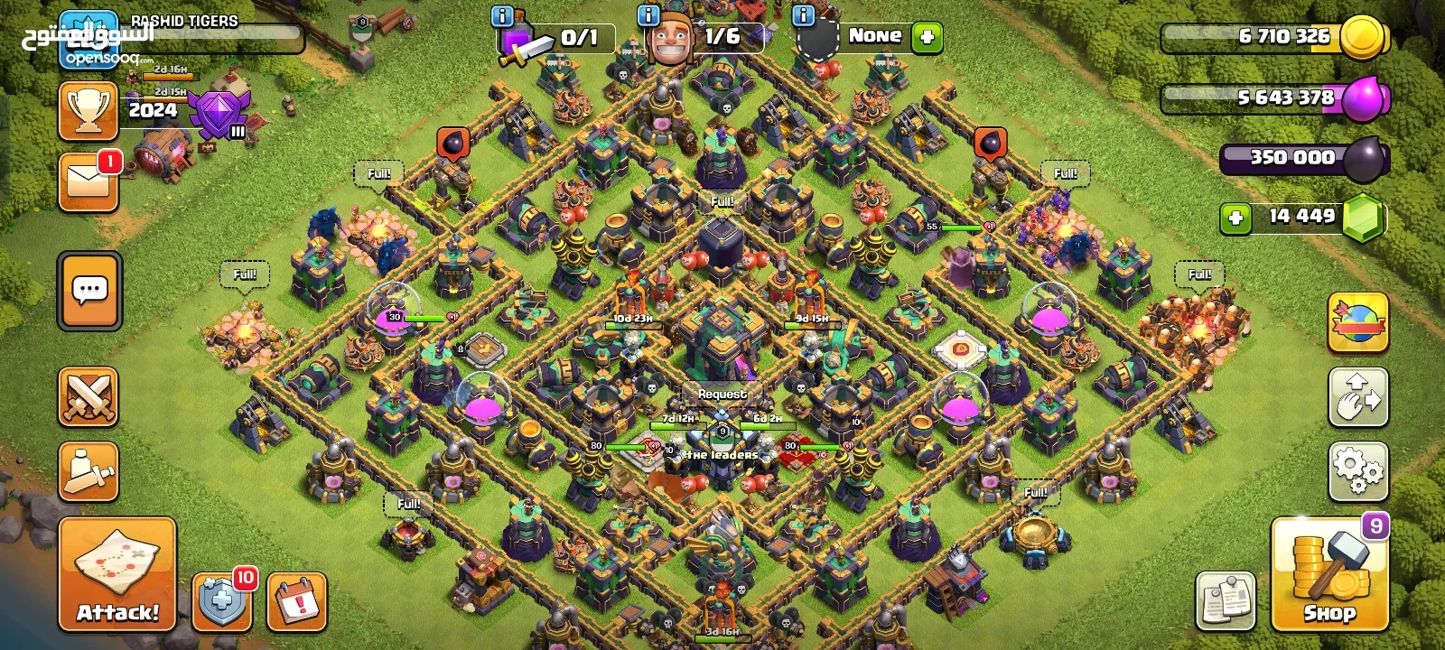 clach of clans th14 max for sale