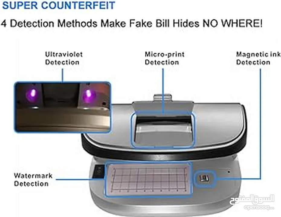 فاحص عملة (كاشف عملة ) نوع ممتاز جدا يعمل  شحن وكهرباء  AL-11 UV Counterfeit Money Detector