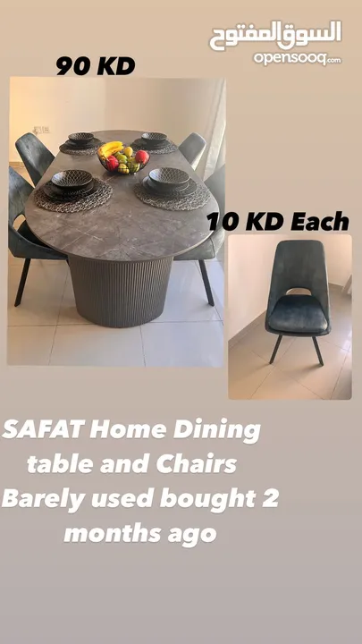 Safat home dining table and chairs