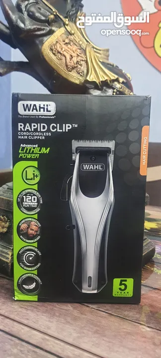 ماكنة حلاقه براند امريكي شحن بطارية ليثيوم بسعر مميز Wahl Rapid Clip Hair Clipper