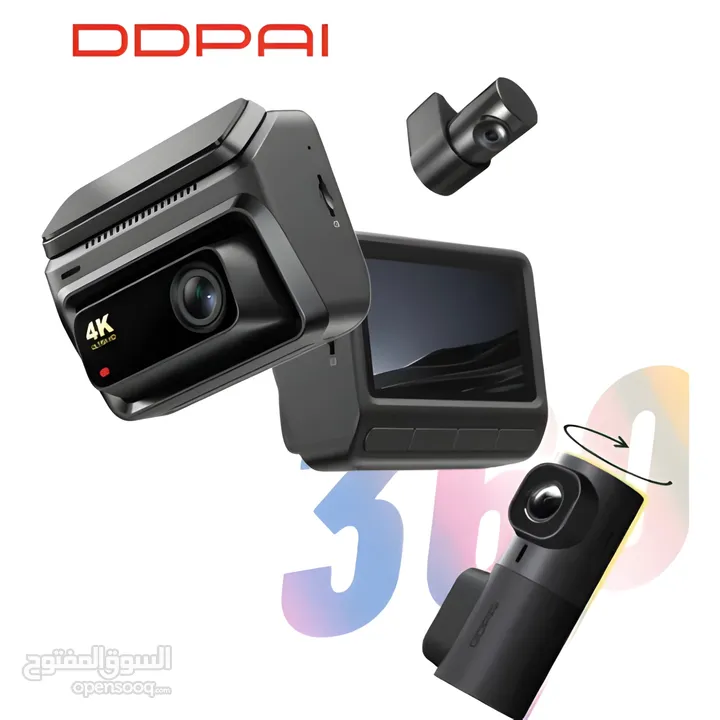 داش كام دي دي باي DDPAI-Z60 4K GPS أمامية داخلية خلفية