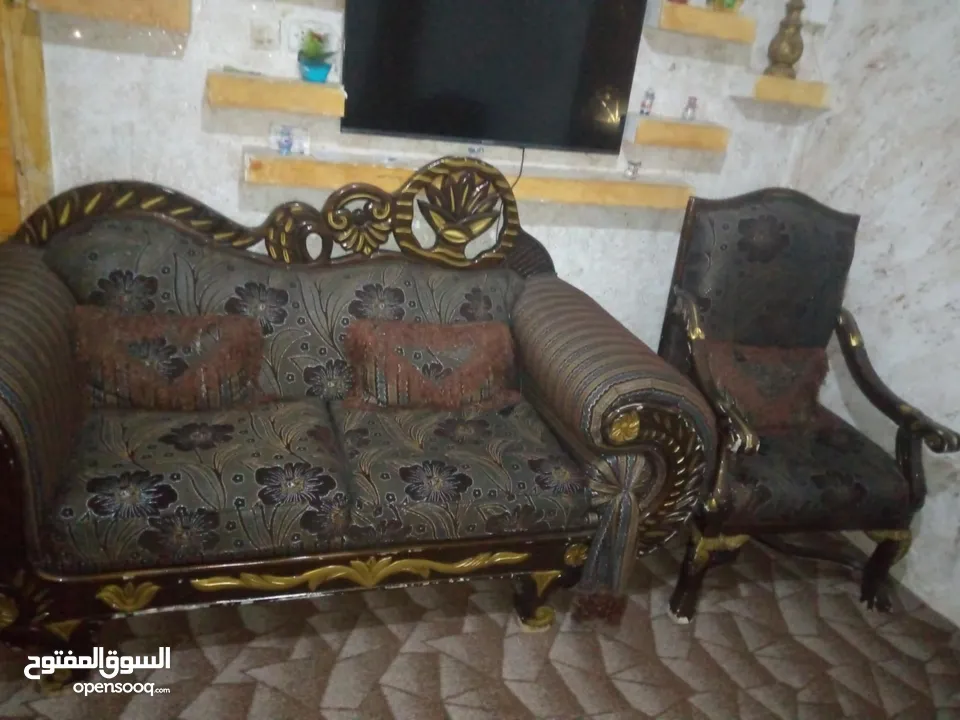 طقم كنب خشب زان  مستعمل