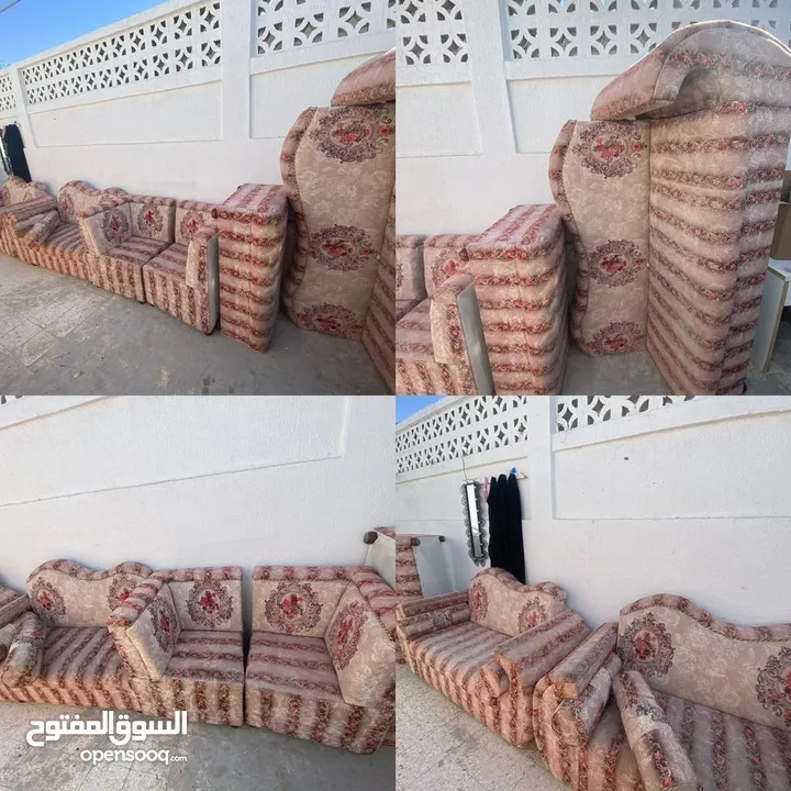 Very Urgent Majlis Set with 7 Long Sofas