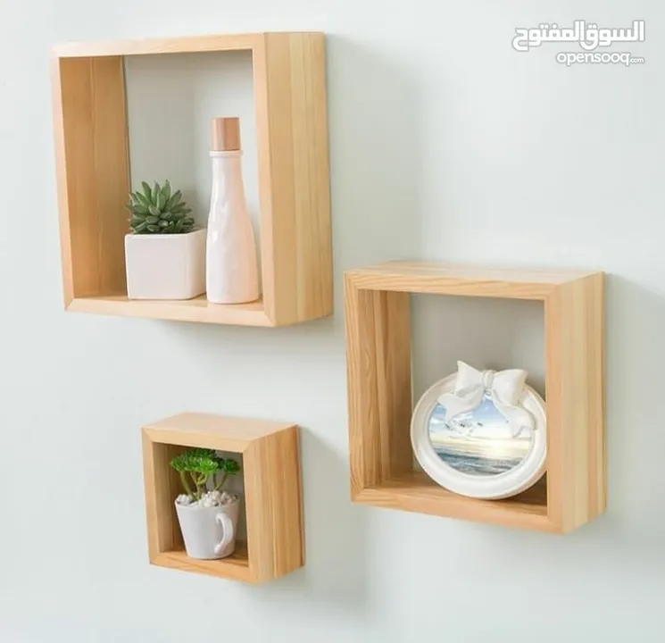 رفوف ديكورات طقم ثلاث قطع فقط5
