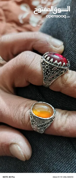 خواتم فضه مصريه مختوم 925 عدد 91 خاتم