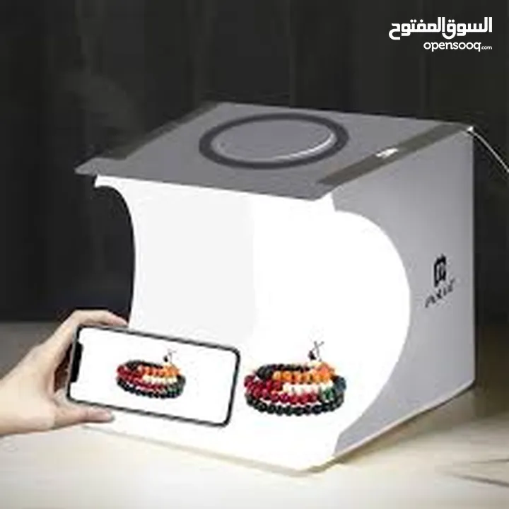 صندوق احترافي مضيء  مخصص ل تصوير اكسسوارات و سنسال و حلويات  و موبايل و ساعه و العاب و مكياج  و عطور