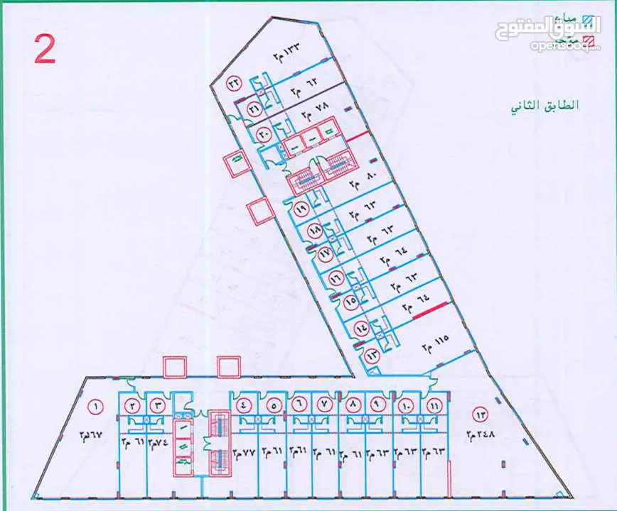 مكتب للبيع مساحة 63م قرب الدوار السابع بمجمع قيد الانشاء  (شركة حسين الحسيني للإسكان)