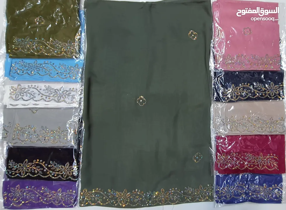 dujlail and chiffon fabric with stone and without stone