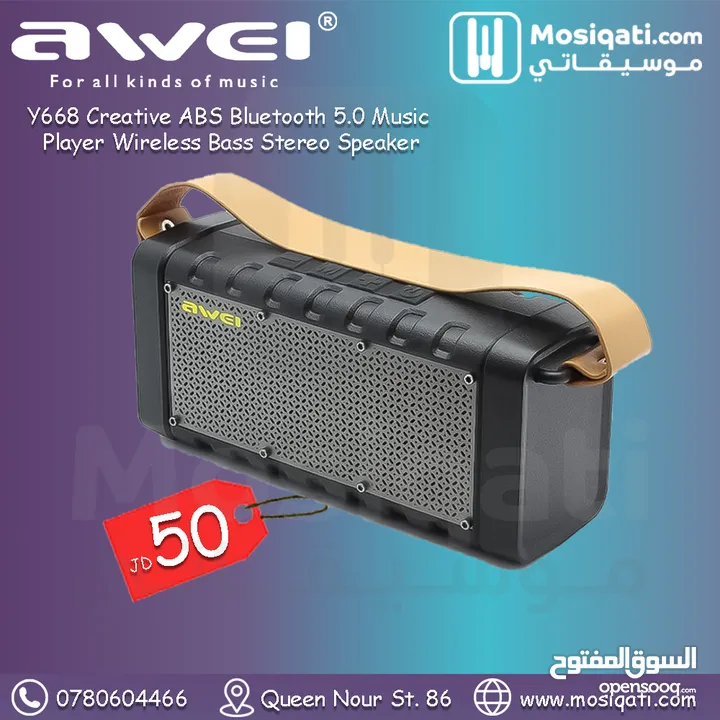 Awei Y668 Creative ABS Bluetooth 5.0 Music Player Wireless Bass Stereo Speaker
