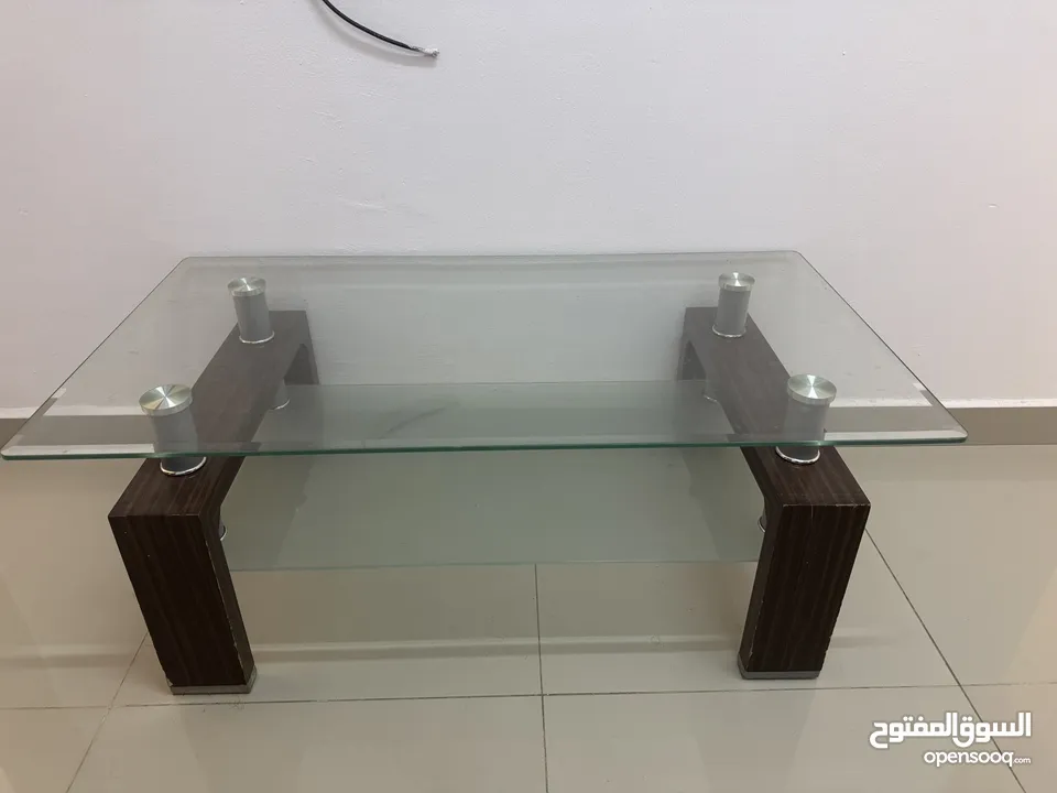 Glass top coffee table