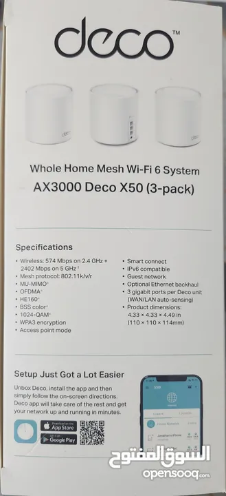 deco Whole Home Mesh WiFi 6 System AX3000 Deco X50 (3-pack).