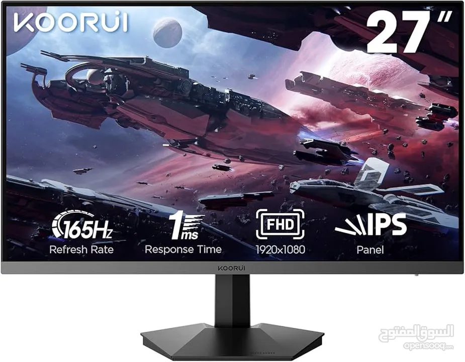 شاشة KOORUI بقياس 27 انش وبتردد 165HZ  للكمبيوتر وال PS5