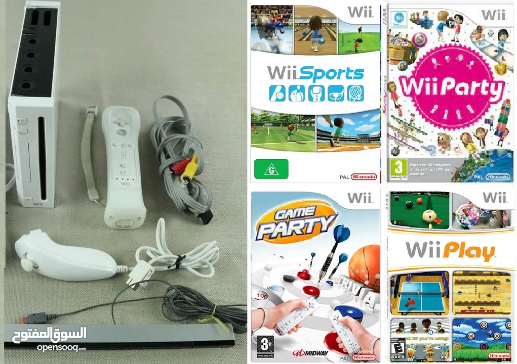 ناينتدو وي Nintendo wii  معدل مع العاب رائعة مناسبة جدا للاطفال متوفر تنزيل العاب