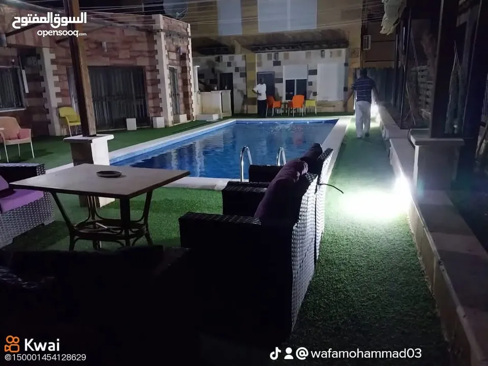 مزرعة للايجار اليومي  في الغور منطقه الجوفه بأسعار مناسبة وبدأت حجوزات عيد الاضحى المبارك