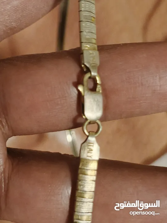 سلسال فضة ايطالي مختوم عريض 20 غرام