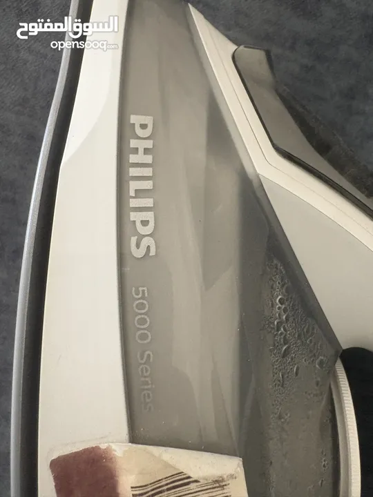 مكواية فيليبس Philips بخار - لون رمادي وابيض نظام بخار بلس Plus