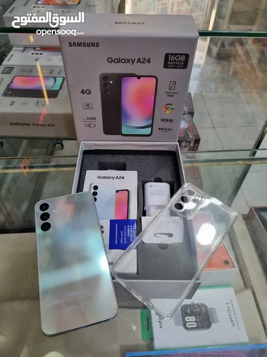 مستعمل اخو الجديد Samsung A24 4G رام 16 جيجا 128 أغراضة والكرتونه والبكج متوفر توصيل