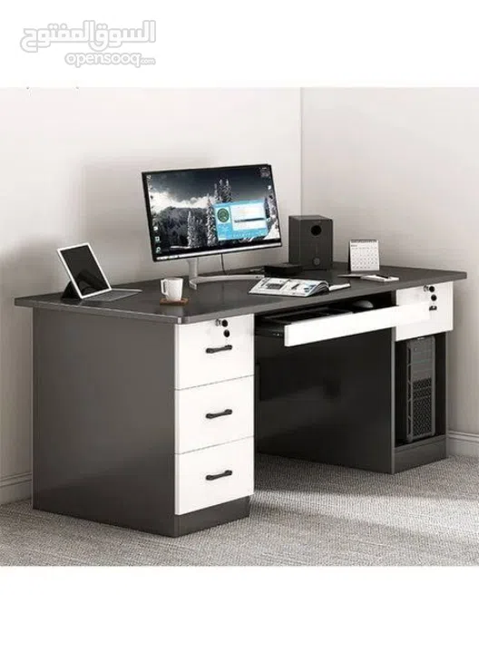 مكتب دراسة وعمل عصري – تصميم ذكي ومساحة عملية تصميم عصري بلون هادئ يناسب كل الديكورات الح