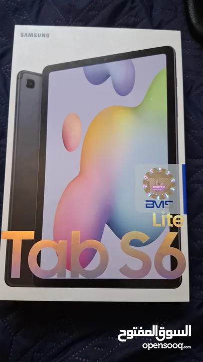 تاب Samsung Galaxy Tab S6 Lite بحالة ممتازة  كرتونة + قلم + ملحقات جديدة + كفر هدية