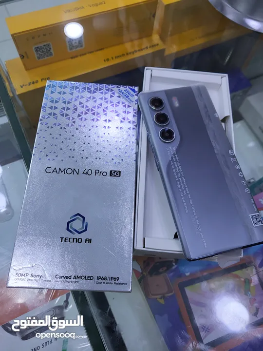 مشغل ايام Kamon 40 pro 5G رام 24 جيجا 256 مكفول سنة أغراضة والكرتونه الأصلية متوفر توصيل