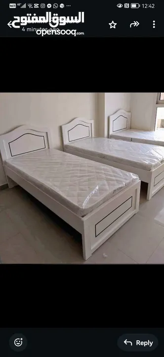 Brand New Single Bed with mattress only 300 AED  سرير فردي جديد مع فرشه