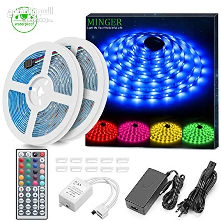 حبل ليد اضائه كل الالوان RGB LIGHT ديكور مع ريموت تحكم يضي كل الالوان حركات للزينه حفلات