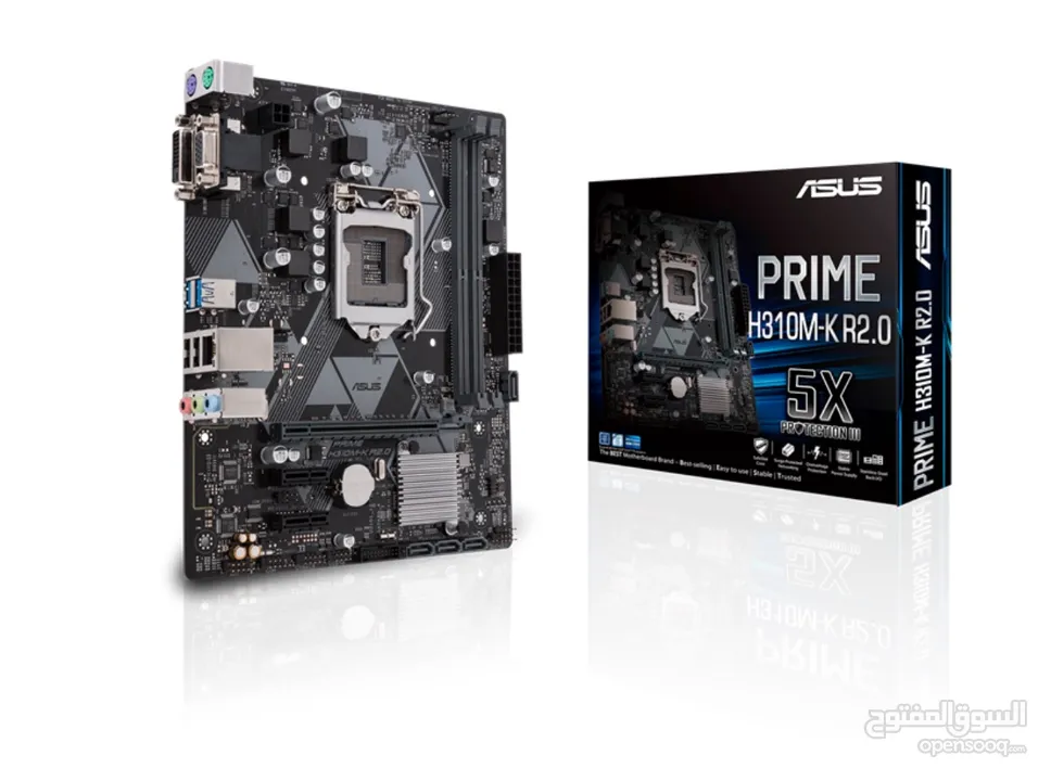 قطع كمبيوتر   CPU Core i5 9th Gen + Motherboard ASUS + HyperX Fury 8GB RGB x2