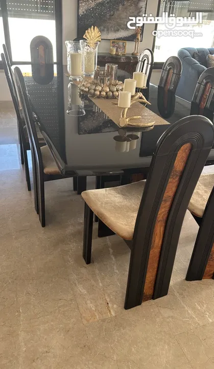 Beautiful Wooden Dining Table with 10 Matching Chairs