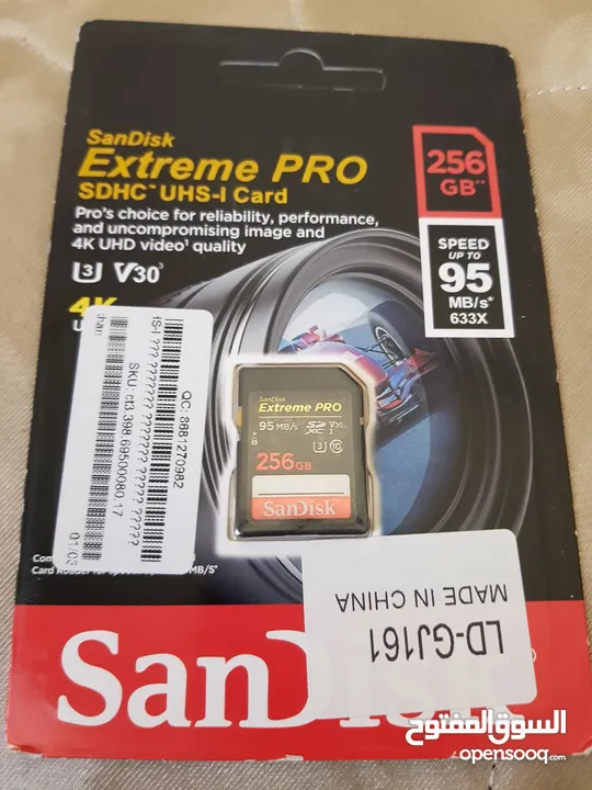 سعر حرق 20 SD CARD SANDISK EXTREME  PRO 256GB 95MB/S كرت ذاكرة 256 جيجا