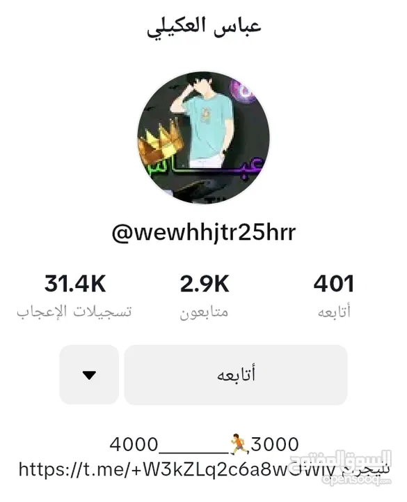 حساب تيك توك 3K