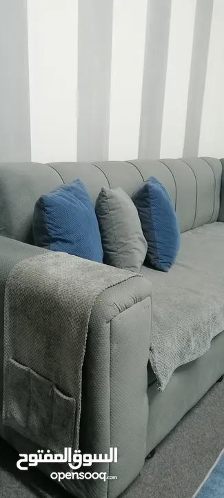 طقم كنب لون سكني حرف L