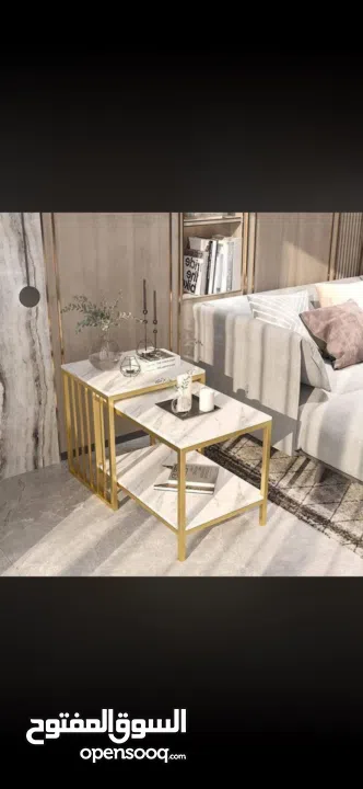 طقم طاولات ديكور فاخرة (عدد 2)
