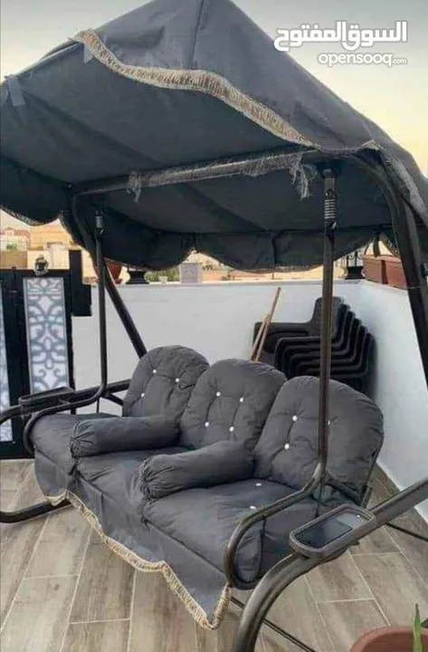 عررررض  خااااص  فرش كامل للمرجيحة  قماش وقطن نخب أول 3 مقاعد 3 ظهور 2 مساند + الشمسية ( المظلة